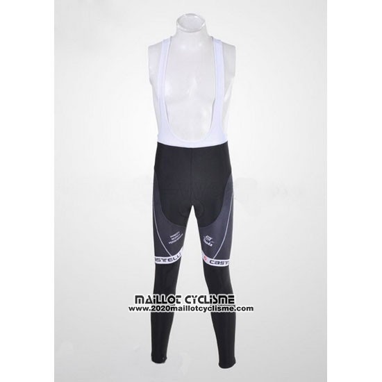 2010 Maillot Ciclismo Castelli Cervelo Blanc et Noir Manches Longues et Cuissard