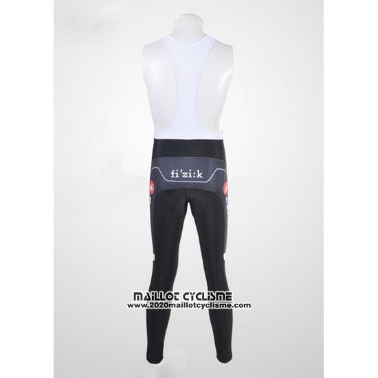 2010 Maillot Ciclismo Castelli Cervelo Blanc et Noir Manches Longues et Cuissard