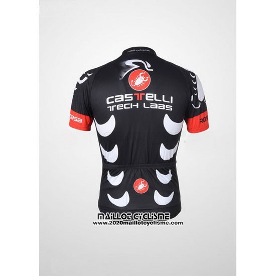 2010 Maillot Ciclismo Castelli Noir et Blanc Manches Courtes et Cuissard