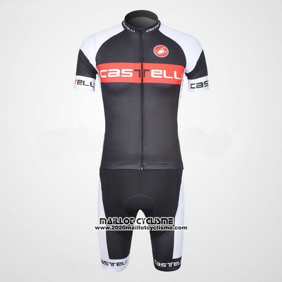 2011 Maillot Ciclismo Castelli Blanc et Gris Manches Courtes et Cuissard