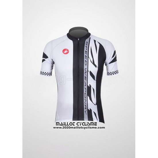 2011 Maillot Ciclismo Castelli Blanc et Noir Manches Courtes et Cuissard