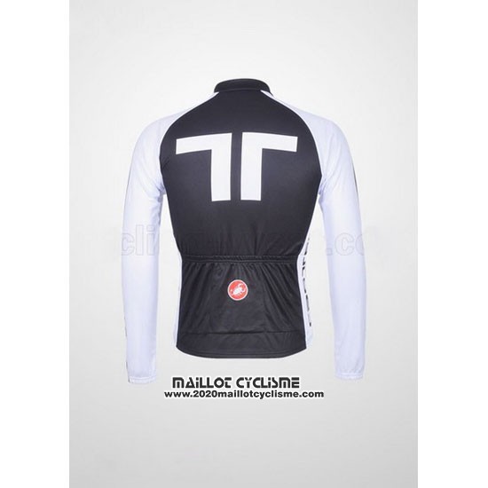2011 Maillot Ciclismo Castelli Blanc et Noir Manches Longues et Cuissard