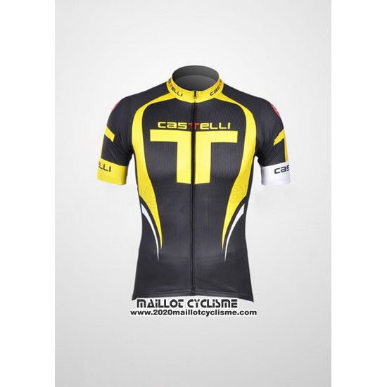 2011 Maillot Ciclismo Castelli Jaune et Noir Manches Courtes et Cuissard