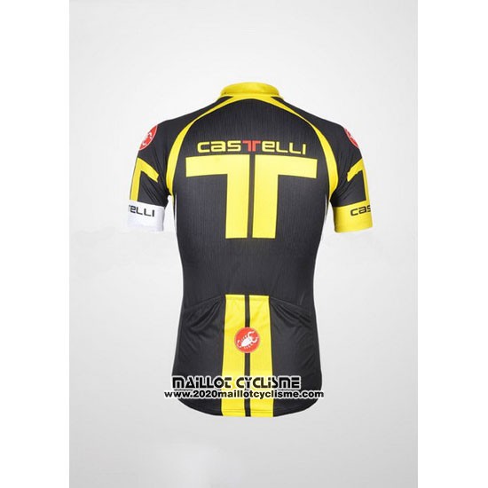 2011 Maillot Ciclismo Castelli Jaune et Noir Manches Courtes et Cuissard