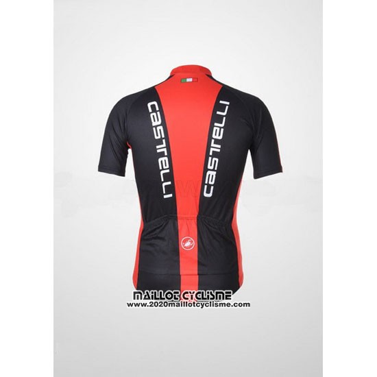 2011 Maillot Ciclismo Castelli Noir et Rouge Manches Courtes et Cuissard