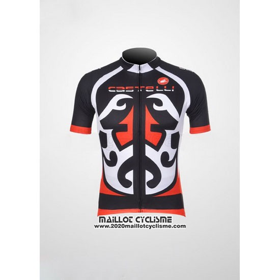 2011 Maillot Ciclismo Castelli Rouge et Noir Manches Courtes et Cuissard