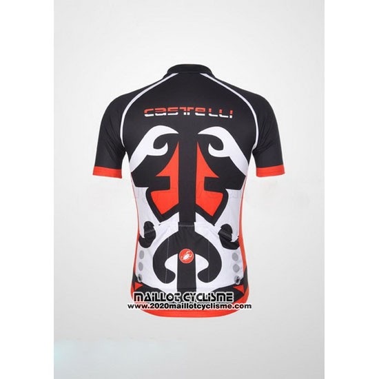 2011 Maillot Ciclismo Castelli Rouge et Noir Manches Courtes et Cuissard
