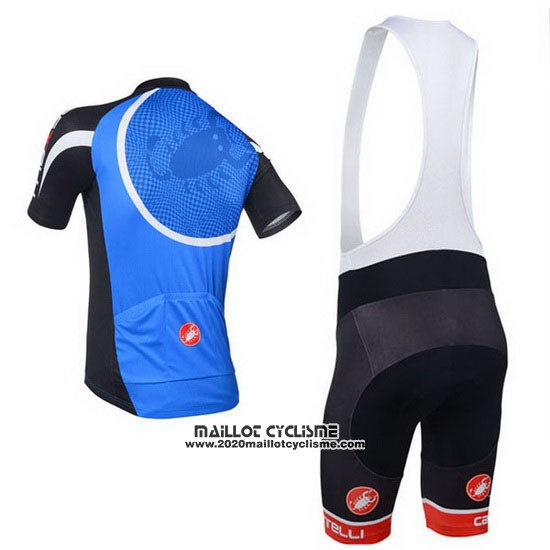2013 Maillot Ciclismo Castelli Noir et Bleu Manches Courtes et Cuissard