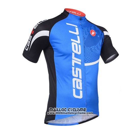 2013 Maillot Ciclismo Castelli Noir et Bleu Manches Courtes et Cuissard