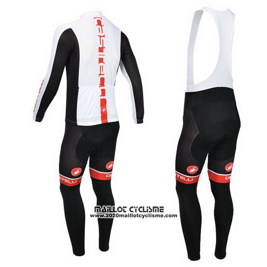 2013 Maillot Ciclismo Castelli Orange et Blanc Manches Longues et Cuissard