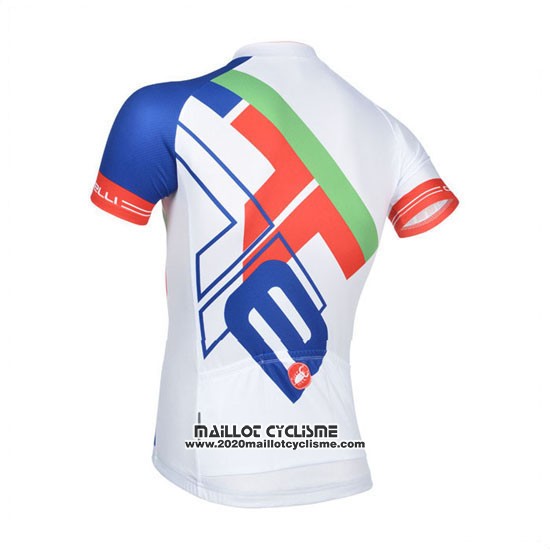 2014 Maillot Ciclismo Castelli Blanc et Bleu Manches Courtes et Cuissard