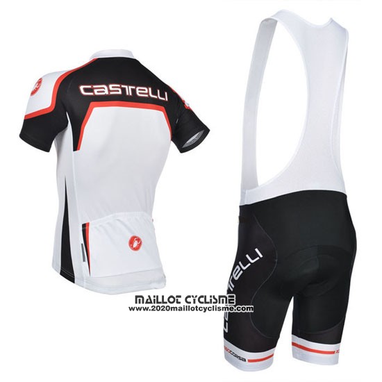 2014 Maillot Ciclismo Castelli Blanc et Orange Manches Courtes et Cuissard