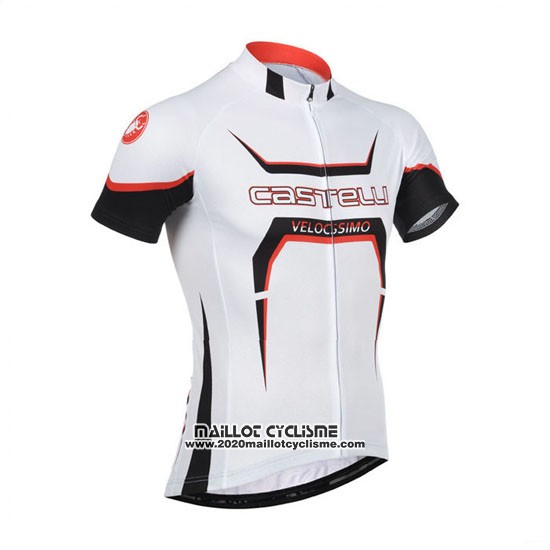 2014 Maillot Ciclismo Castelli Blanc et Orange Manches Courtes et Cuissard