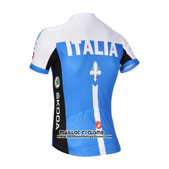 2014 Maillot Ciclismo Castelli Bleu et Blanc Manches Courtes et Cuissard