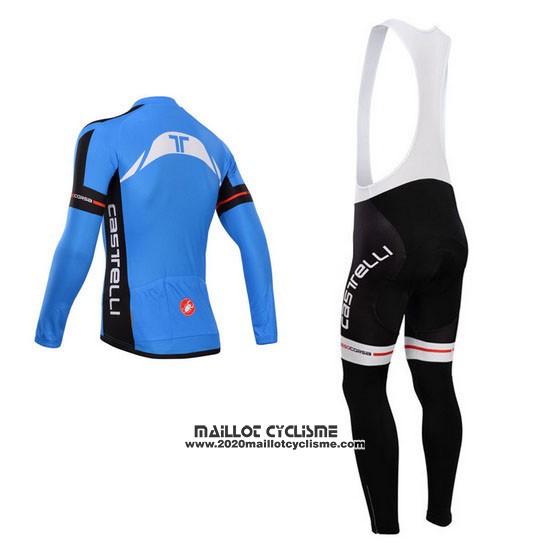 2014 Maillot Ciclismo Castelli Bleu et Noir Manches Longues et Cuissard