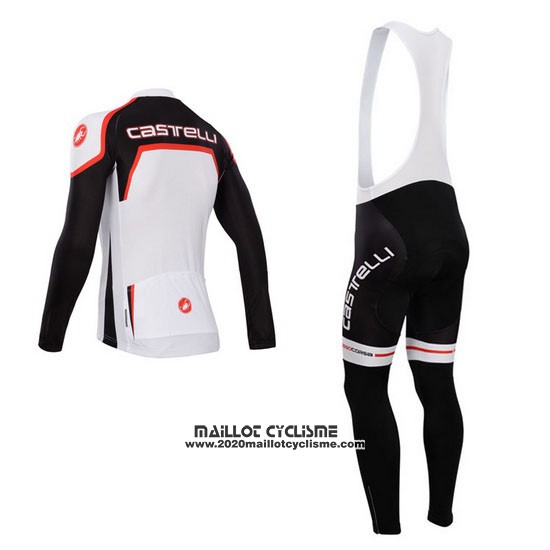 2014 Maillot Ciclismo Castelli Noir et Blanc Manches Longues et Cuissard