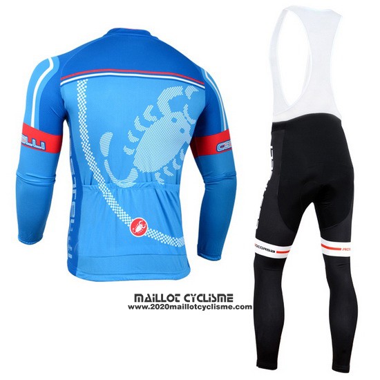 2014 Maillot Ciclismo Castelli Rouge Azur Manches Longues et Cuissard