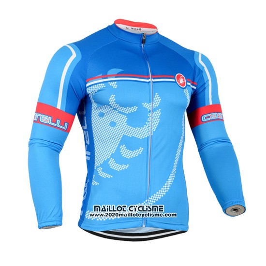 2014 Maillot Ciclismo Castelli Rouge Azur Manches Longues et Cuissard