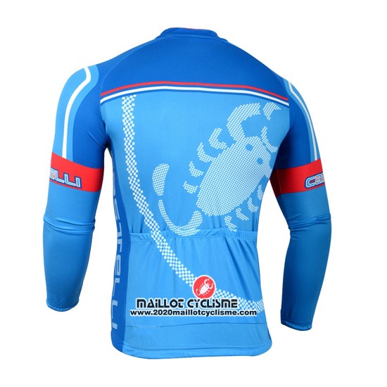 2014 Maillot Ciclismo Castelli Rouge Azur Manches Longues et Cuissard