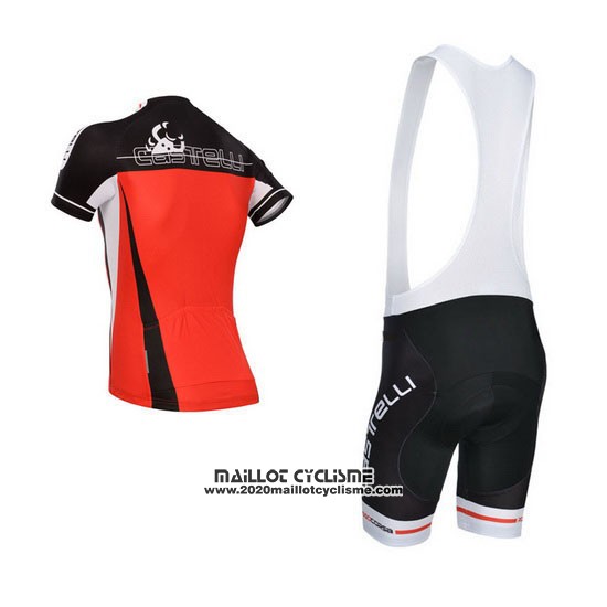 2014 Maillot Ciclismo Castelli Rouge et Noir Manches Courtes et Cuissard