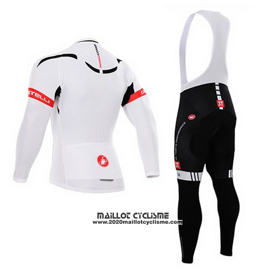 2015 Maillot Ciclismo Castelli Blanc et Noir Manches Longues et Cuissard