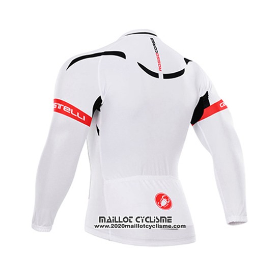 2015 Maillot Ciclismo Castelli Blanc et Noir Manches Longues et Cuissard