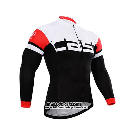 2015 Maillot Ciclismo Castelli Profond Blanc et Noir Manches Longues et Cuissard