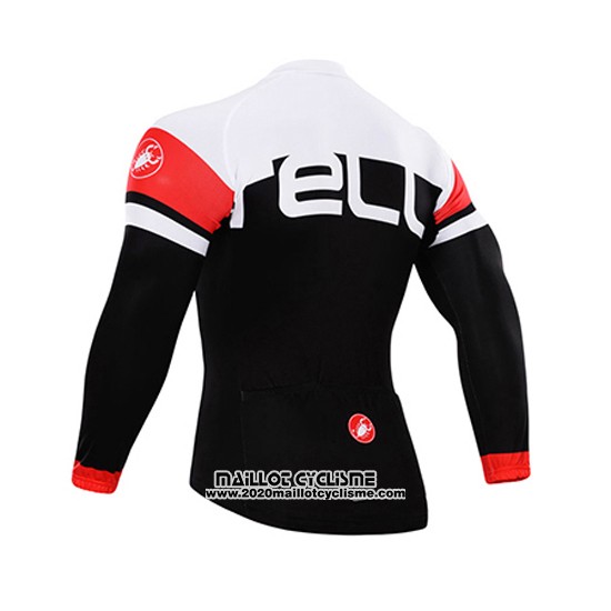 2015 Maillot Ciclismo Castelli Profond Blanc et Noir Manches Longues et Cuissard