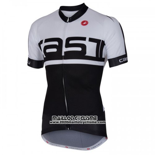 2016 Maillot Ciclismo Castelli Blanc Noir Manches Courtes et Cuissard