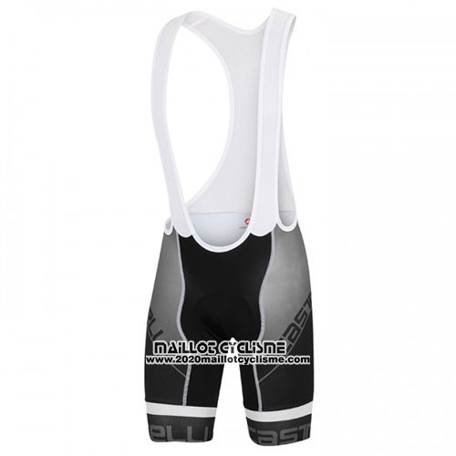 2016 Maillot Ciclismo Castelli Blanc Noir Manches Courtes et Cuissard