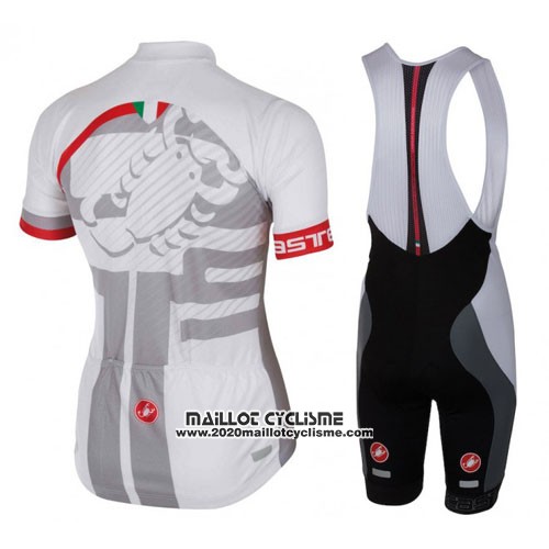 2016 Maillot Ciclismo Castelli Blanc et Rouge Manches Courtes et Cuissard