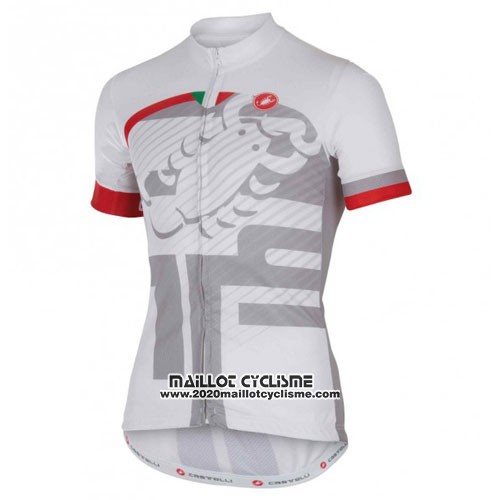 2016 Maillot Ciclismo Castelli Blanc et Rouge Manches Courtes et Cuissard