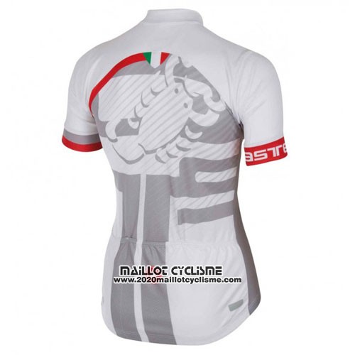 2016 Maillot Ciclismo Castelli Blanc et Rouge Manches Courtes et Cuissard