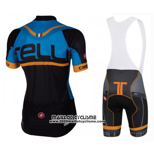 2016 Maillot Ciclismo Castelli Bleu Noir Manches Courtes et Cuissard