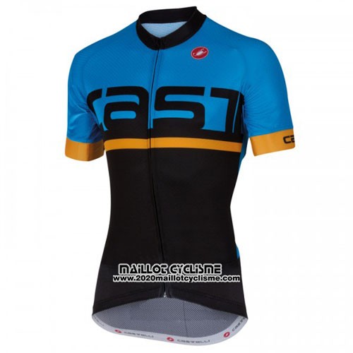 2016 Maillot Ciclismo Castelli Bleu Noir Manches Courtes et Cuissard
