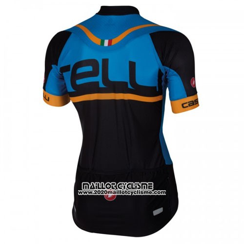 2016 Maillot Ciclismo Castelli Bleu Noir Manches Courtes et Cuissard