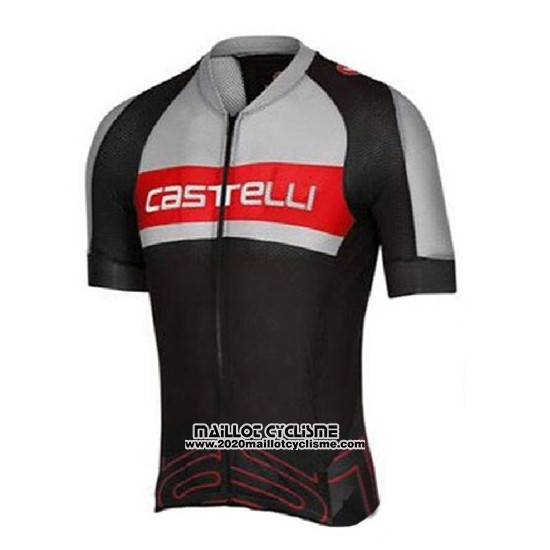 2016 Maillot Ciclismo Castelli Gris et Noir Manches Courtes et Cuissard