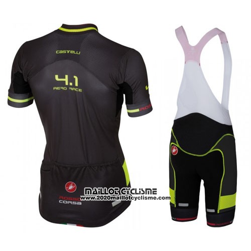 2016 Maillot Ciclismo Castelli Noir et Vert Manches Courtes et Cuissard