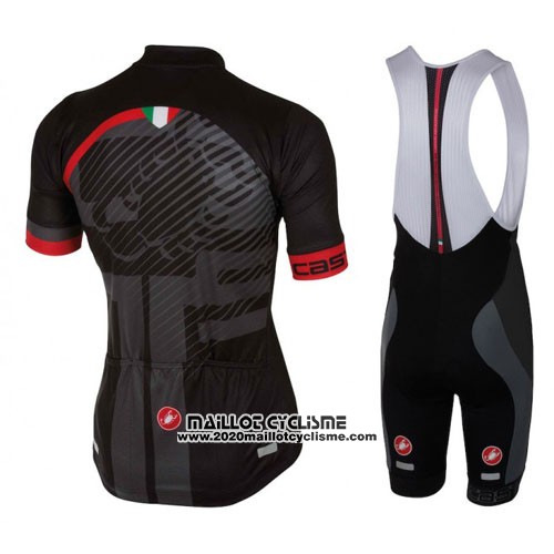 2016 Maillot Ciclismo Castelli Rouge Noir Manches Courtes et Cuissard