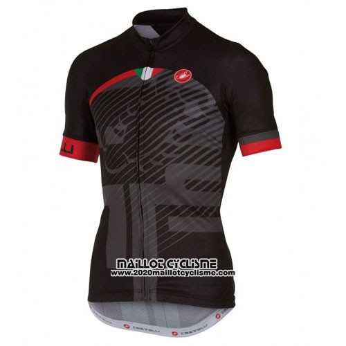 2016 Maillot Ciclismo Castelli Rouge Noir Manches Courtes et Cuissard
