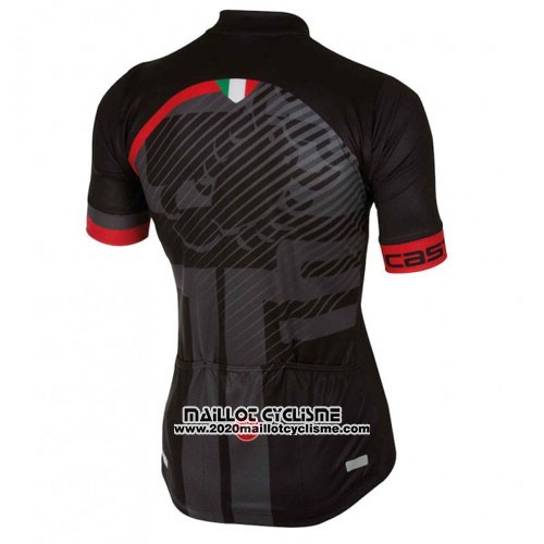 2016 Maillot Ciclismo Castelli Rouge Noir Manches Courtes et Cuissard