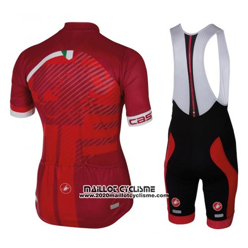 2016 Maillot Ciclismo Castelli Rouge et Blanc Manches Courtes et Cuissard