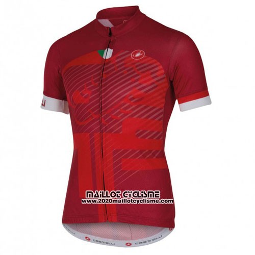 2016 Maillot Ciclismo Castelli Rouge et Blanc Manches Courtes et Cuissard
