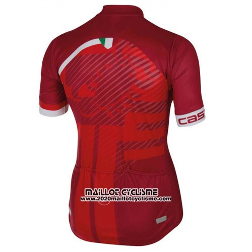 2016 Maillot Ciclismo Castelli Rouge et Blanc Manches Courtes et Cuissard