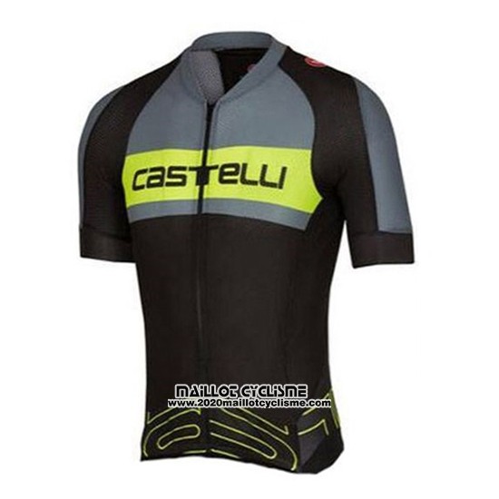 2016 Maillot Ciclismo Castelli Vert et Gris Manches Courtes et Cuissard