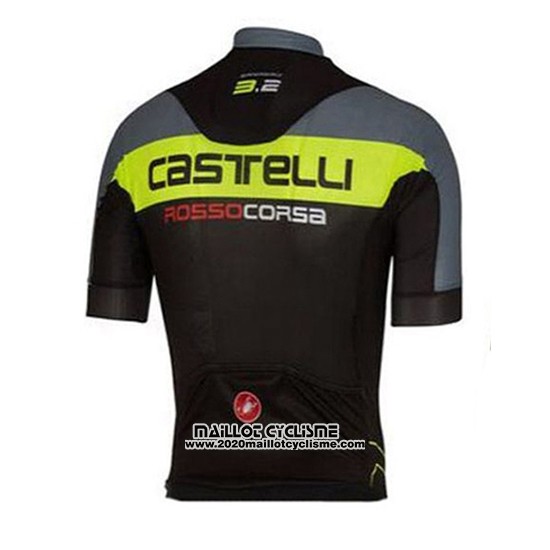 2016 Maillot Ciclismo Castelli Vert et Gris Manches Courtes et Cuissard