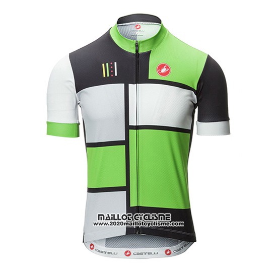 2016 Maillot Ciclismo Castelli Vert et Noir Manches Courtes et Cuissard