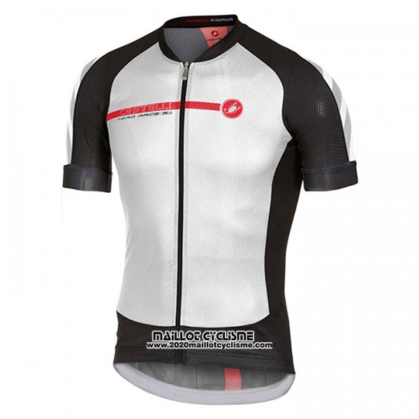 2017 Maillot Ciclismo Castelli Aero Race Blanc et Noir Manches Courtes et Cuissard
