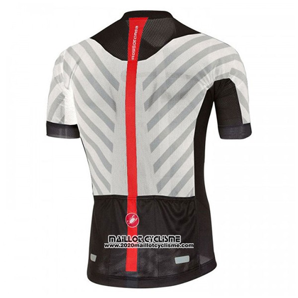 2017 Maillot Ciclismo Castelli Aero Race Blanc et Noir Manches Courtes et Cuissard