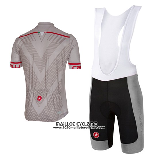 2017 Maillot Ciclismo Castelli Argent Manches Courtes et Cuissard